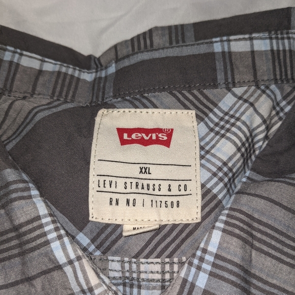 New Men's Levi's Long sleeve Gray Castlerock Button Up Medium XXL - Picture 4 of 5